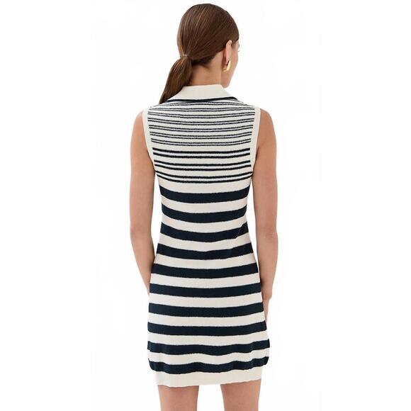 NEW VERONICA BEARD annette knit dress in white navy